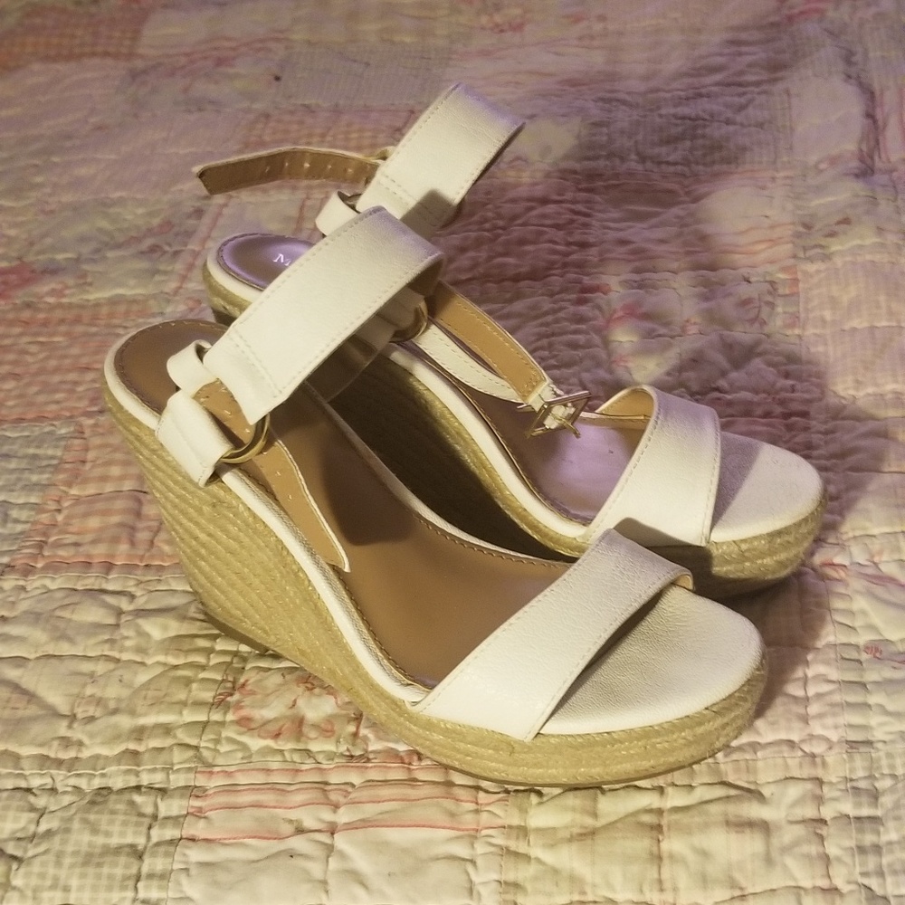 White Wedge Sandals